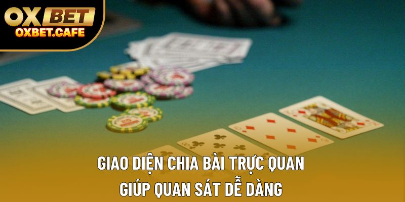 Giao diện chia bài trực quan giúp quan sát dễ dàng Giao diện chia bài trực quan giúp quan sát dễ dàng